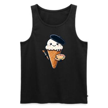 Picturesque Summer Delight Ice Cream - Men's Premium Organic Tank Top - black - Front - Michal (187cm)