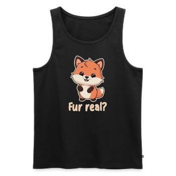 Fur Real? Cute Fox Illustration - Men's Premium Organic Tank Top - black - Front - Michal (187cm)