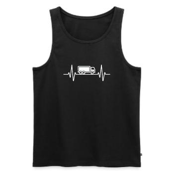 Ligne de battement de cœur de camion pour les camionneurs - Débardeur bio Premium Homme - noir - Devant - AI Model Male 178 light (178cm)