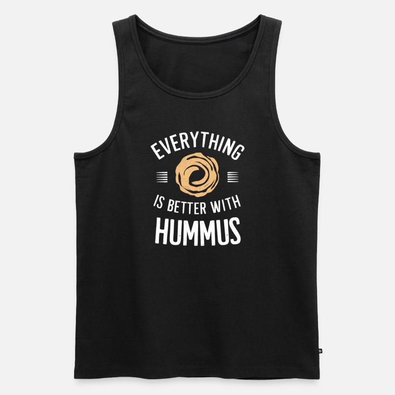 Alles Ist Besser Mit Hummus - Männer Premium Bio Tank Top - Schwarz