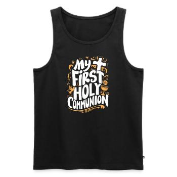My First Holy Communion Celebration - Men's Premium Organic Tank Top - black - Front - AI Model Male 178 light (178cm)