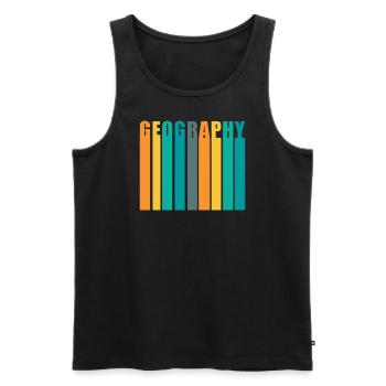 Geography Retro Vintage Stil - Männer Premium Bio Tank Top - Schwarz - Vorne - Michal (187cm)