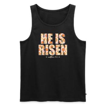 He Is Risen Christian Jesus Jesus - Men's Premium Organic Tank Top - black - Front - Michal (187cm)