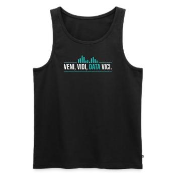 Veni, Vidi, Data Vici Statisticien - Débardeur bio Premium Homme - noir - Devant - AI Model Male 178 light (178cm)