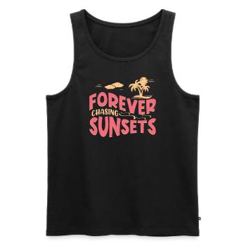 Always chasing the sunsets - Men's Premium Organic Tank Top - black - Front - Michal (187cm)