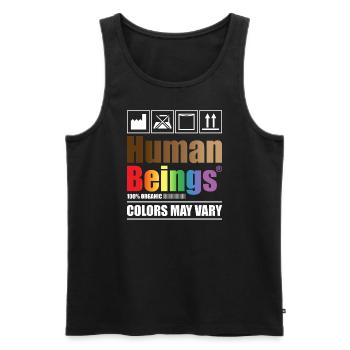 Êtres humains 100% organiques Les couleurs peuvent varier - Débardeur bio Premium Homme - noir - Devant - Michal (187cm)