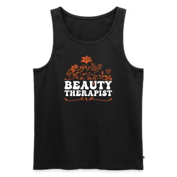 In My Beauty Therapist Era Floral Motif - Men's Premium Organic Tank Top - black - Front - Michal (187cm)