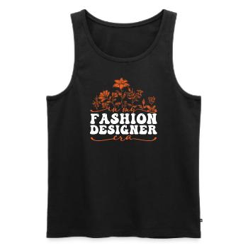 À l’époque de mon créateur de mode avec des fleurs - Débardeur bio Premium Homme - noir - Devant - Michal (187cm)
