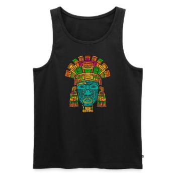 Aztec God Ancient Mythology Tlaloc - Men's Premium Organic Tank Top - black - Front - AI Model Male 178 light (178cm)
