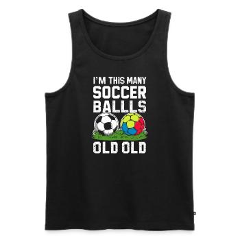 2nd Birthday Football - Men's Premium Organic Tank Top - black - Front - Michal (187cm)