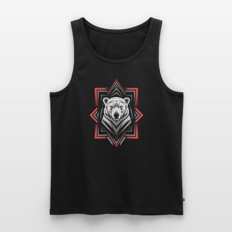 Geometric Polar Bear Head Artwork Men's Premium Organic Tank Top