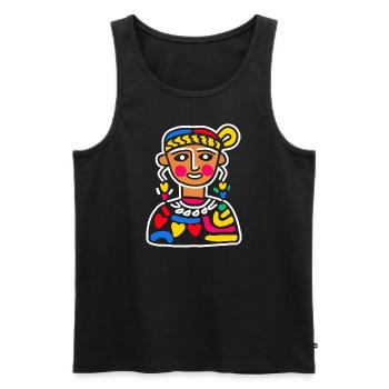 Aztec God Ancient Mythology Coatlicue Colorful - Men's Premium Organic Tank Top - black - Front - AI Model Male 178 light (178cm)