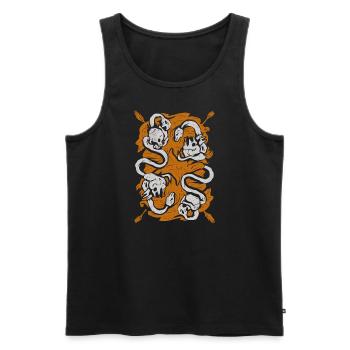 Aztec God Ancient Mythology Coatlicue Skull - Men's Premium Organic Tank Top - black - Front - Michal (187cm)