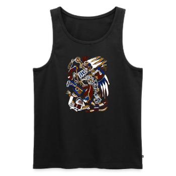 Aztekischer Gott Alte Mythologie Huitzilopochtli - Männer Premium Bio Tank Top - Schwarz - Vorne - Michal (187cm)