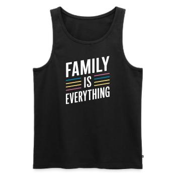 La famille est tout – colorée et importante - Débardeur bio Premium Homme - noir - Devant - AI Model Male 178 light (178cm)