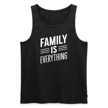 La famille est tout – colorée et importante - Débardeur bio Premium Homme - noir - Devant - AI Model Male 178 light (178cm)