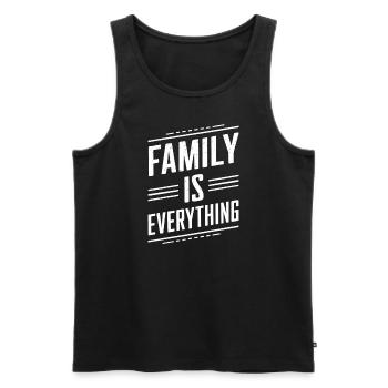 La famille est tout – colorée et importante - Débardeur bio Premium Homme - noir - Devant - AI Model Male 178 light (178cm)
