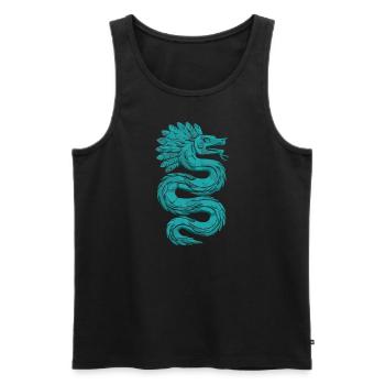 Aztec God Ancient Mythology Quetzalcoatl - Men's Premium Organic Tank Top - black - Front - AI Model Male 178 light (178cm)