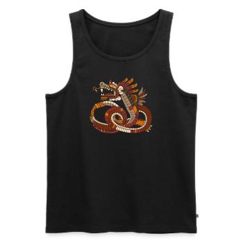 Aztekischer Gott Alte Mythologie Quetzalcoatl - Männer Premium Bio Tank Top - Schwarz - Vorne - Michal (187cm)