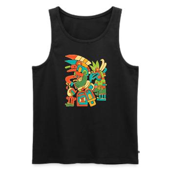 Dieu aztèque Mythologie ancienne Mictlantecuhtli - Débardeur bio Premium Homme - noir - Devant - AI Model Male 178 light (178cm)