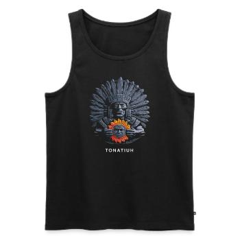 Aztec God Ancient Mythology Tonatiuh with - Men's Premium Organic Tank Top - black - Front - Michal (187cm)