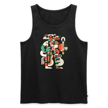 Dieu Maya Mythologie Maya Itzamna - Débardeur bio Premium Homme - noir - Devant - AI Model Male 178 light (178cm)