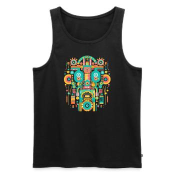 Dieu Maya Mythologie Maya Itzamna - Débardeur bio Premium Homme - noir - Devant - AI Model Male 178 light (178cm)