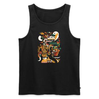 Maya Gott Mayanische Mythologie Itzamna Kunstwerk - Männer Premium Bio Tank Top - Schwarz - Vorne - Michal (187cm)