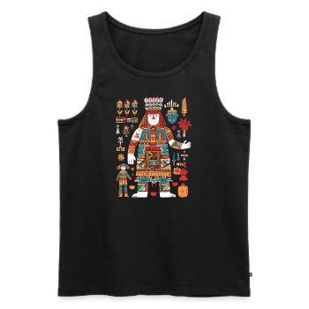 Itzamna Maya God Mythologie maya - Débardeur bio Premium Homme - noir - Devant - AI Model Male 178 light (178cm)
