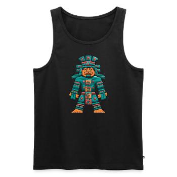Maya Gott Itzamna Maya Mythologie Darstellung - Männer Premium Bio Tank Top - Schwarz - Vorne - AI Model Male 178 light (178cm)