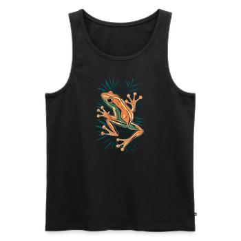 Coqui Frog Puerto Rico Artwork - Men's Premium Organic Tank Top - black - Front - Michal (187cm)