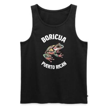 Boricua Puerto Rican Coqui Puerto Rico Artsy - Men's Premium Organic Tank Top - black - Front - Michal (187cm)