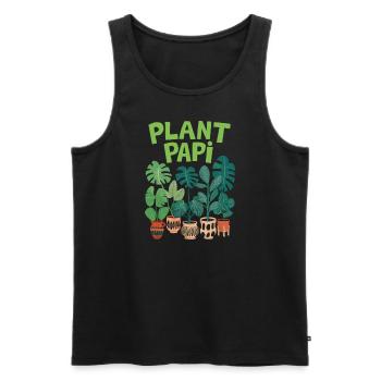 Plant Papi - Design élégant pour les amoureux des plantes - Débardeur bio Premium Homme - noir - Devant - AI Model Male 178 light (178cm)