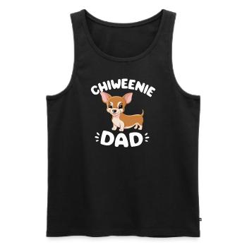 Chiweenie Papa Pride: Loving and Caring - Men's Premium Organic Tank Top - black - Front - Michal (187cm)