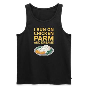 I live on chicken parm and dreams - Chicken - Men's Premium Organic Tank Top - black - Front - Michal (187cm)