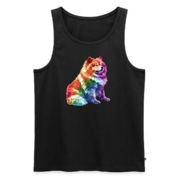 Chow Chow Race de chien aux couleurs de l’arc-en-ciel - Débardeur bio Premium Homme - noir - Devant - Michal (187cm)