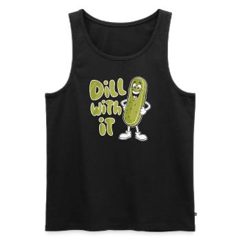 Dill So Funny Cucumber Cartoon - Men's Premium Organic Tank Top - black - Front - AI Model Male 178 light (178cm)