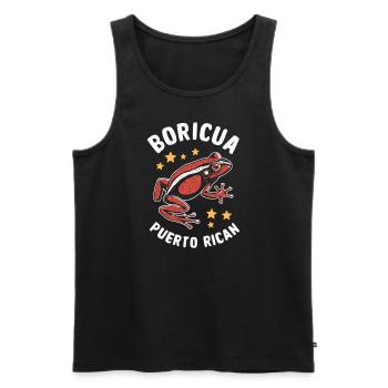 Boricua Puerto Rican Coqui Puerto Rico Frog - Men's Premium Organic Tank Top - black - Front - Michal (187cm)