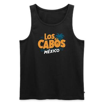 Los Cabos, Mexique, Vacances Souvenirs - Débardeur bio Premium Homme - noir - Devant - AI Model Male 178 light (178cm)