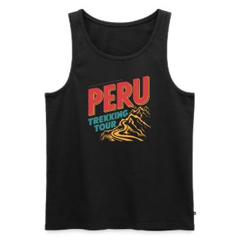 Pérou Trekking Aventure Paysage de montagne - Débardeur bio Premium Homme - noir - Devant - Michal (187cm)