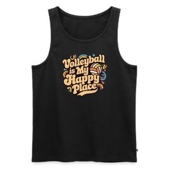 volley-ball volley-ball volley-ball est mon heureux - Débardeur bio Premium Homme - noir - Devant - Michal (187cm)