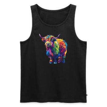 Yak Rainbow Bunte Farbenpracht Yak - Männer Premium Bio Tank Top - Schwarz - Vorne - AI Model Male 178 light (178cm)