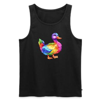 Bunte Ente Regenbogen Freudenbringer - Männer Premium Bio Tank Top - Schwarz - Vorne - AI Model Male 178 light (178cm)