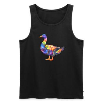 Bunte Gans Geometrisches Kunstwerk - Männer Premium Bio Tank Top - Schwarz - Vorne - AI Model Male 178 light (178cm)