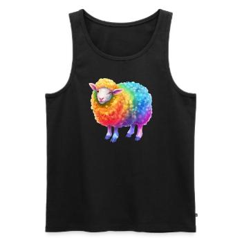 Regenbogenschaf Farmtier für Tierliebhaber - Männer Premium Bio Tank Top - Schwarz - Vorne - AI Model Male 178 light (178cm)