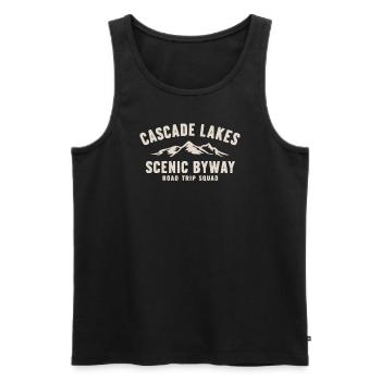 Cascade Lakes Scenic Byway Road Trip Squad - Men's Premium Organic Tank Top - black - Front - Michal (187cm)