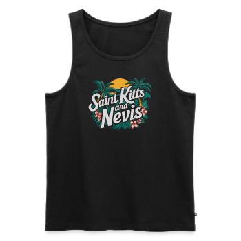 Saint Kitts And Nevis Souvenir Tropisches Paradies - Männer Premium Bio Tank Top - Schwarz - Vorne - Michal (187cm)