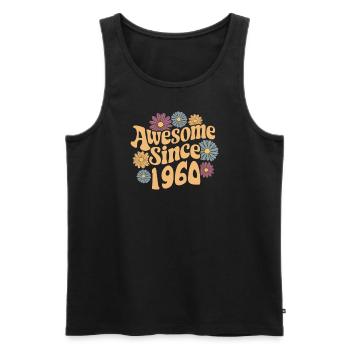 Awesome Since 1960 Retro Blumen Geburtstag - Männer Premium Bio Tank Top - Schwarz - Vorne - Michal (187cm)