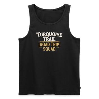 Turquoise Trail Road Trip Squad für Abenteurer - Männer Premium Bio Tank Top - Schwarz - Vorne - AI Model Male 178 light (178cm)