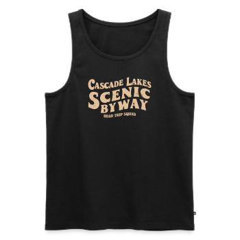 Cascade Lakes Scenic Byway Road Trip Squad - Men's Premium Organic Tank Top - black - Front - Michal (187cm)